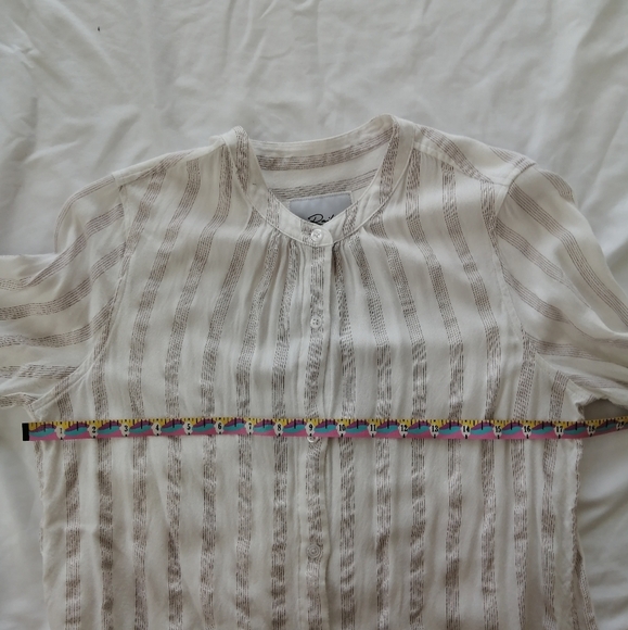 Rails Eloise Button Up in Carrera Metallic Stripe White Mandarin Collar Small - Picture 13 of 15